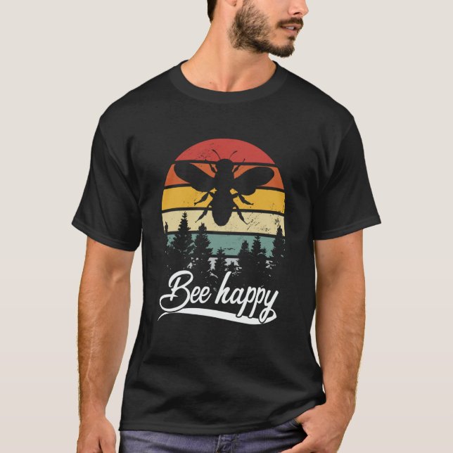 Camiseta Retro apiary nature beehive honeycomb insect bee h (Frente)