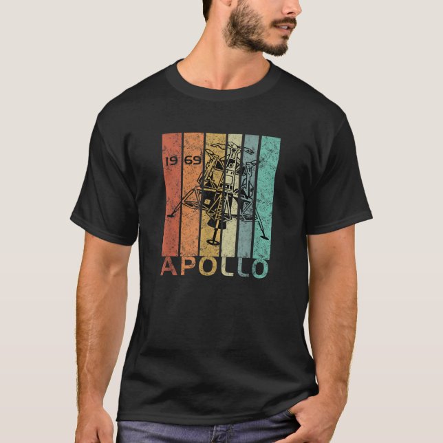 Camiseta Retro Apollo 11 50º Aniversário Aterro da Lua 1969 (Frente)