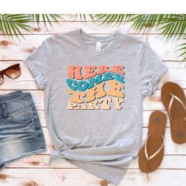 Camiseta Retro Aqui Vem a Festa Despedida de Solteira