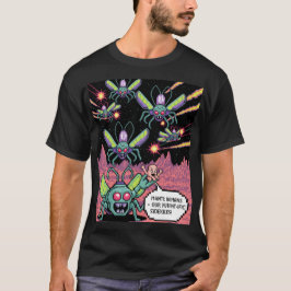 Camiseta Retro Arcade Manti Aliens Pixel Art - Funny Defend