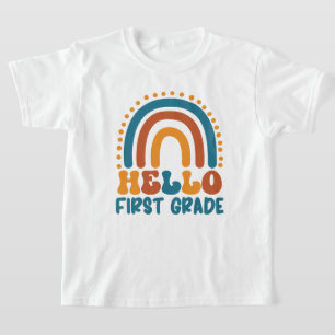 Camiseta Retro Arco-Íris Alô Primeiro Grau Cor Boho