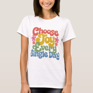 Camiseta Retrô Arco-Íris Escolha Alegria