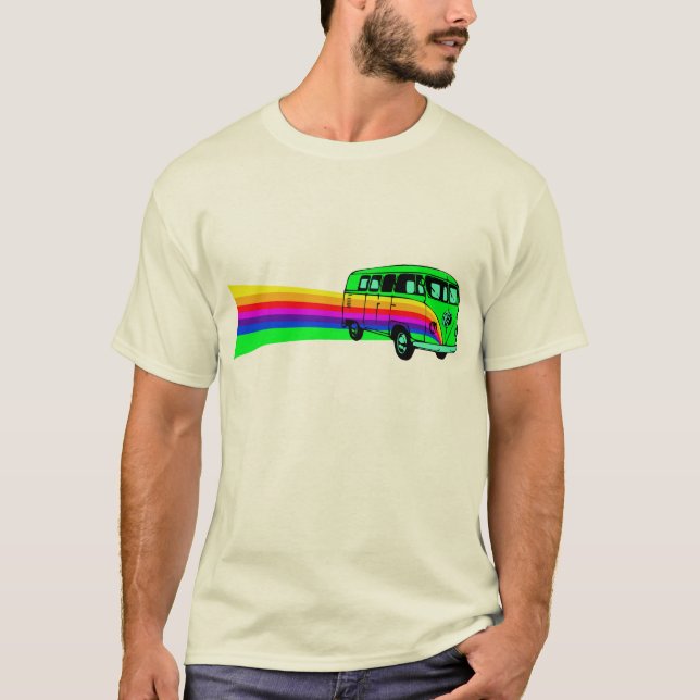 Camiseta Retro Arco-íris Van Projeto (Frente)