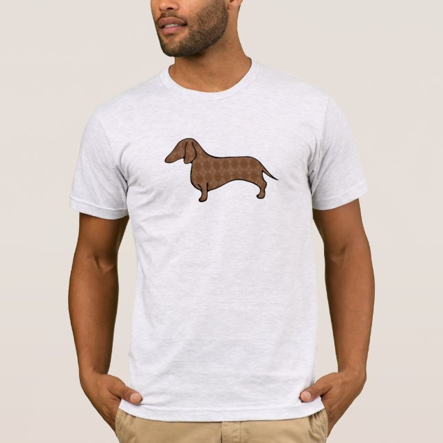 Camiseta Retro Argyle Dachshund (Frente)
