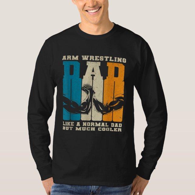 Camiseta Retro Arm Wrestling Dad Normal Dad But Cooler Armw (Frente)