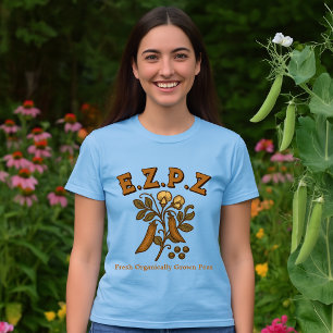 Camiseta Retro Art Nouveau Pea Plant E.Z.P.Z (Easy Peasy)