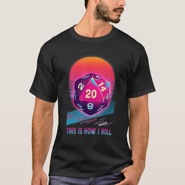 Camiseta Retro Arts Dungeons Game I Roll Rpg Fo (Frente)