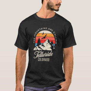 Camiseta Retro As Montanhas Estão Chamando Telluride Colora