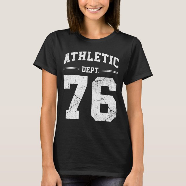 Camiseta Retro Athletic Dept 76 Classic 1976 Birthday (Frente)