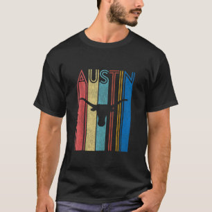 Camiseta Retro Austin Longhorn Silhout Skull Tex