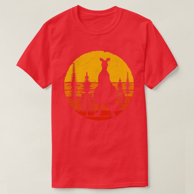 Camiseta Retro Austrália Backpacker Zoo Animal Kangaroo (Frente do Design)
