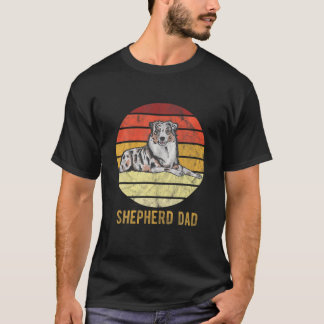 Camiseta Retro australiano Pastor Pai Cachorro Pai