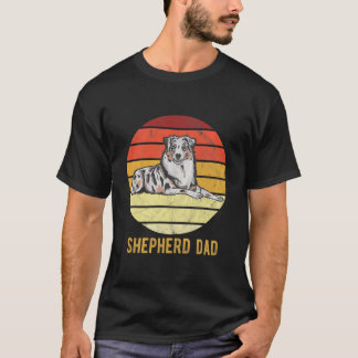 Camiseta Retro australiano Pastor Pai Cachorro Pai