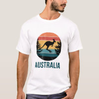 Retro australiano Sunset Animal pulando canguru