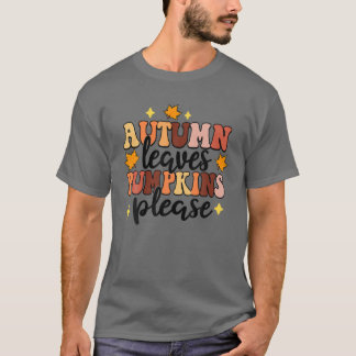 Camiseta Retro Autumn Deixa Pumpkin Por Favor Engraçado Que