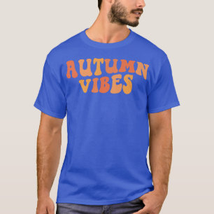 Camiseta Retro Autumn Vibes Querem Vibes Feliz Queda Graças