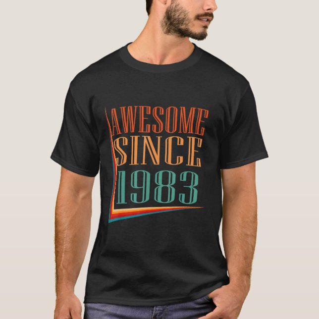 Camiseta Retro Awesome Since 1983 39th Birthday (Frente)