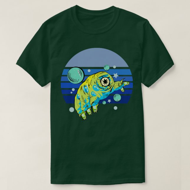 Camiseta Retro Azul Tardigrado (Frente do Design)