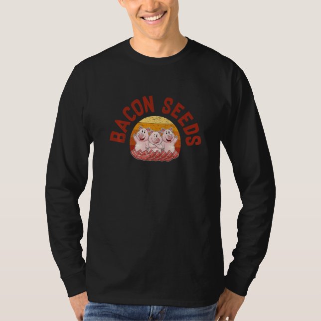 Camiseta Retro Bacon Seeds, Boys Girls Farmer, Hog Lover, C (Frente)