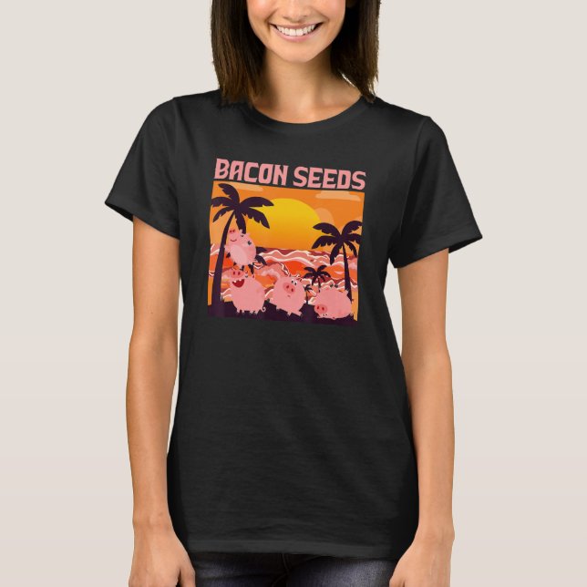Camiseta Retro Bacon Seeds, Boys Girls Farmer, Hog Lover, C (Frente)