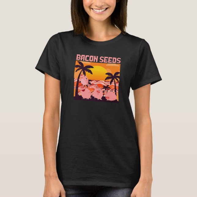 Camiseta Retro Bacon Seeds, Boys Girls Farmer, Hog Lover, C (Frente)