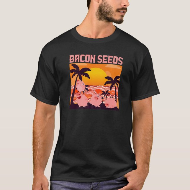 Camiseta Retro Bacon Seeds, Boys Girls Farmer, Hog Lover, C (Frente)