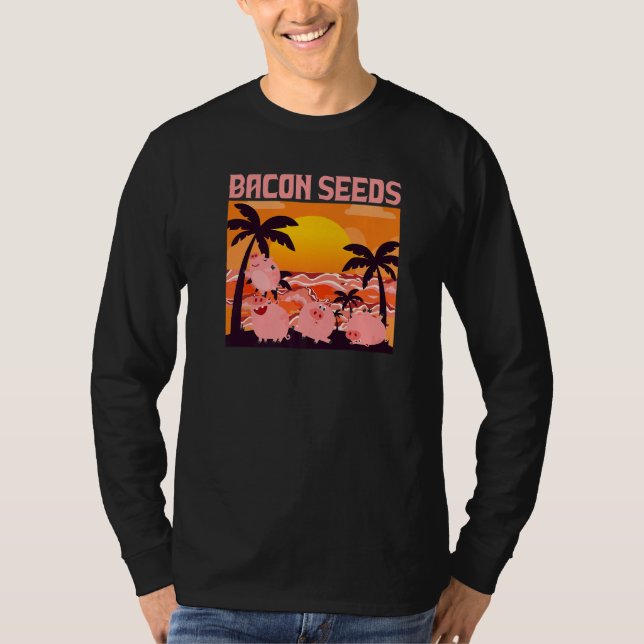 Camiseta Retro Bacon Seeds, Boys Girls Farmer, Hog Lover, C (Frente)