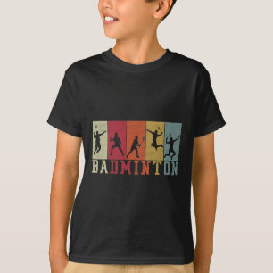 Camiseta Retro Badminton Player Silhouettes - Badminton