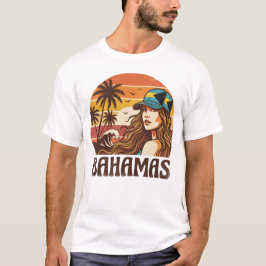 Camiseta Retro Bahamas Beach Women Summer Vacation Sunset 