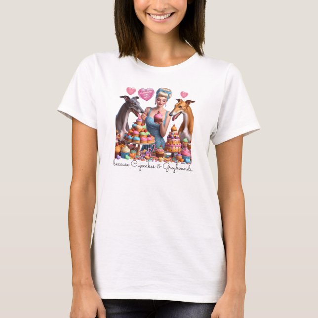 Camiseta Retro Bakery com Greyhounds e Garota Pin Up (Frente)