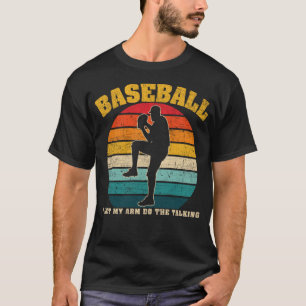 Camiseta Retro Baseball Eu Deixo Meu Braço Fazer O Arma Fal
