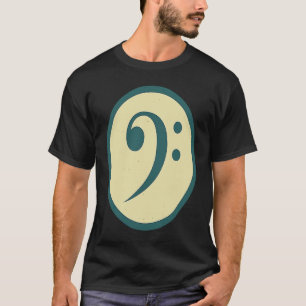 Camiseta Retro Bass Clef Vintage Music