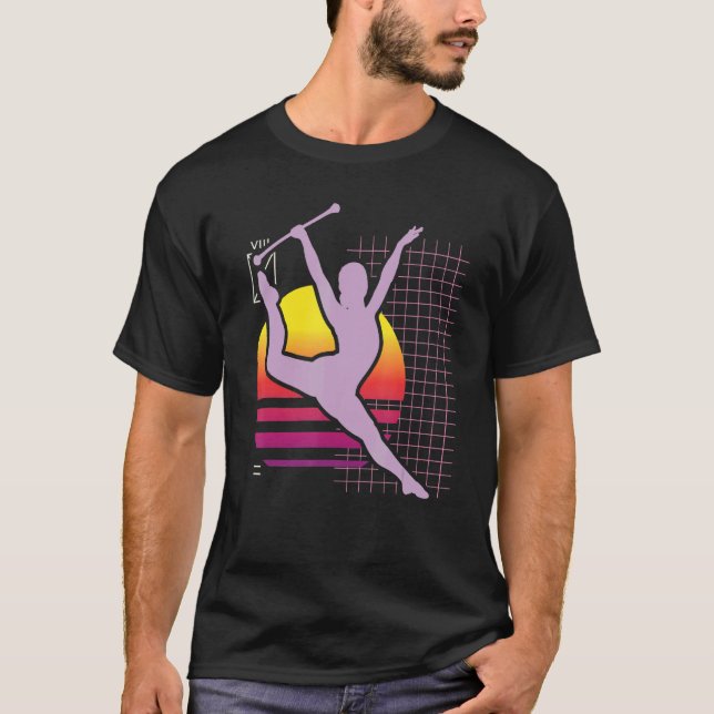 Camiseta Retro Baton Twirling Majorette Baton Twirler (Frente)