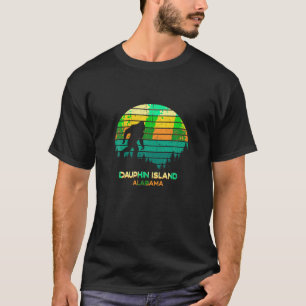 Camiseta Retro Bayou Dauphin Island Alabama Bigfoot Souveni