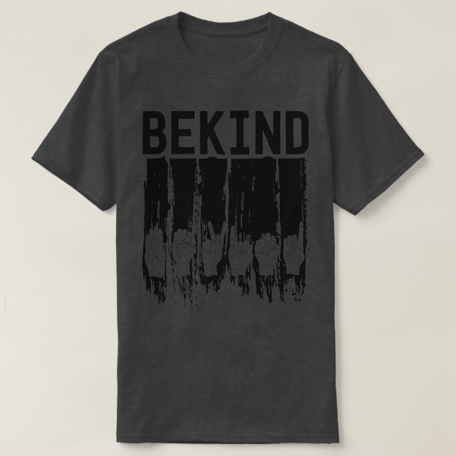 Camiseta Retro Be Kind Sign Language Shirt Para Homens surd (Frente do Design)