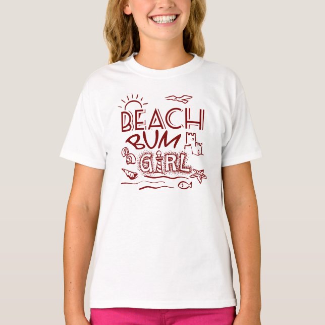 Camiseta Retro Beach Bum Girl (Frente)