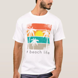 Camiseta Retro Beach Life, White Silhouette