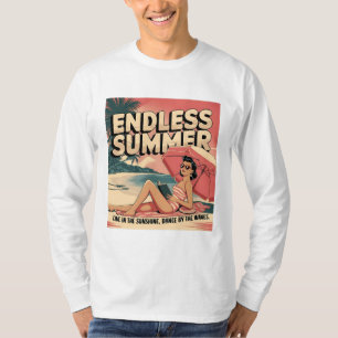 Camiseta Retro Beach sem fim de Verão