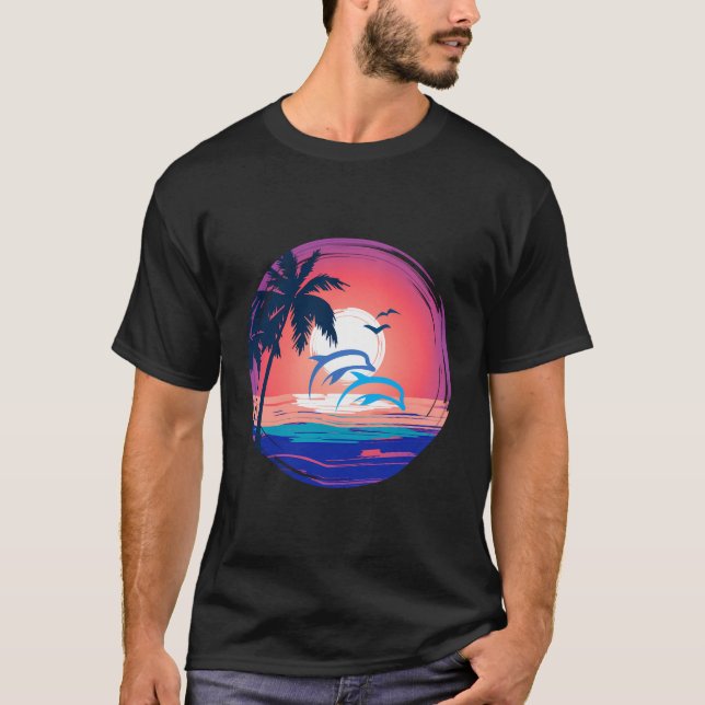 Camiseta Retro Beach Sunset 1 (Frente)