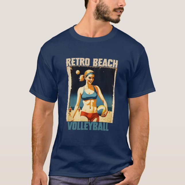 Camiseta Retro Beach Volleyball (Frente)