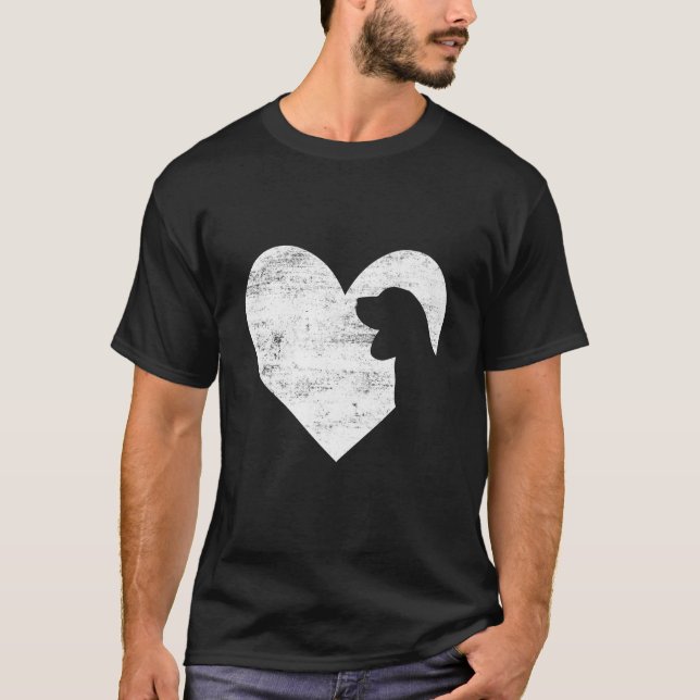 Camiseta Retro Beagle Dog Heart Valentine's Day Dog Lover (Frente)
