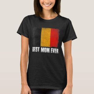 Camiseta Retro Bélgica Sinalizador Melhor Mãe Dia de as mãe