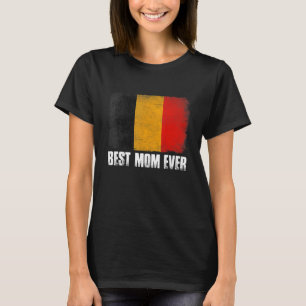 Camiseta Retro Bélgica Sinalizador Melhor Mãe Dia de as mãe
