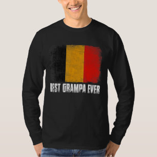 Camiseta Retro Belgium Flag Best Grampa Ever Dia de os pais