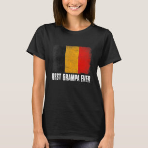 Camiseta Retro Belgium Flag Best Grampa Ever Dia de os pais