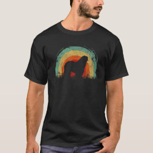 Camiseta Retro Bergamasco Sheepdog Vintage Rainbow Dog Men