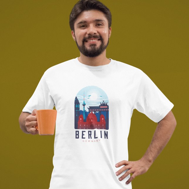 Camiseta Retro Berlin Skyline Alemanha (Berlin Skyline tshirt)