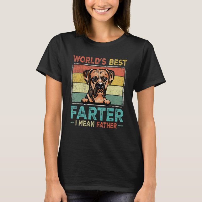 Camiseta Retro Best Dad Ever Cool Boxer Dog Pet (Frente)