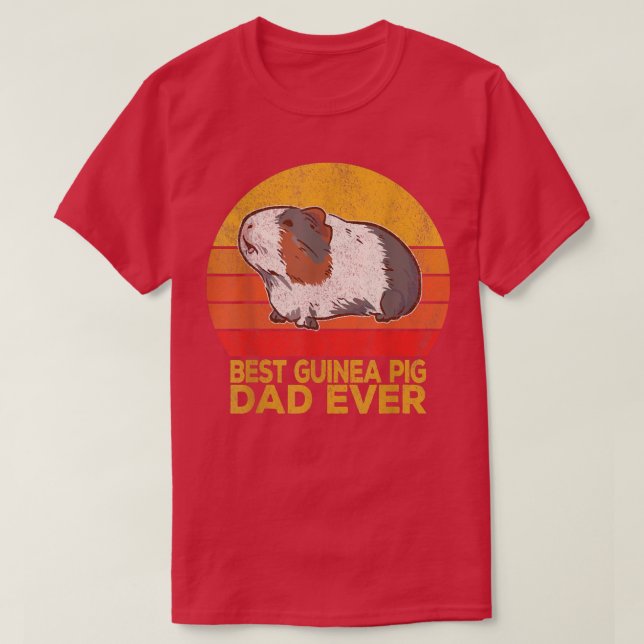 Camiseta Retro Best Guinea Pig Dad Ever Wheek Guinea Pig Da (Frente do Design)