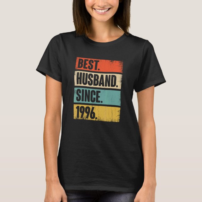 Camiseta Retro Best Husband Desde 1996 26ª Anivers Casada (Frente)